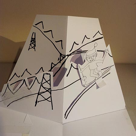 V Carte Anniversaire Pop Up Personnalisee Ao Maquette Debut Ski Mht Pop Up