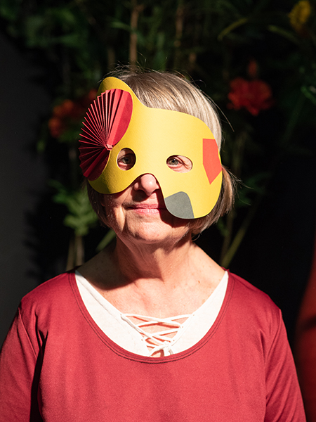 Masque ATACACHAW, éléments kirigami, Rose