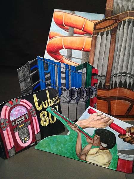 Pop-up "Tube" pour Nicolas Guercio, détail de la partie gauche