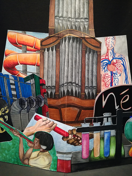 Pop-up "Tube" pour Nicolas Guercio, détail de la partie centrale basse